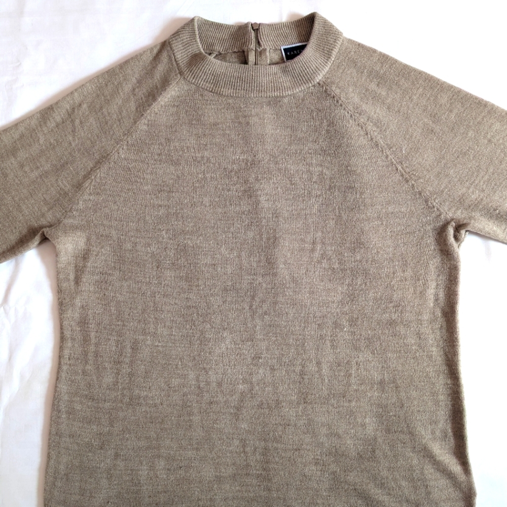 Karen Scott Beige Crew Neck Sweater